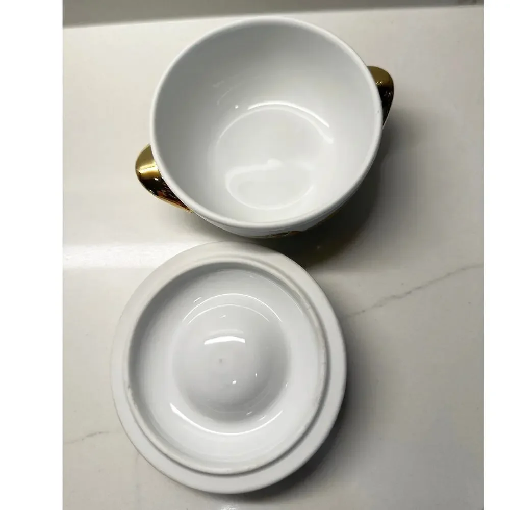 RARE Royal Worcester Evesham Gold 4” Round Covered Individual Casserole Dish